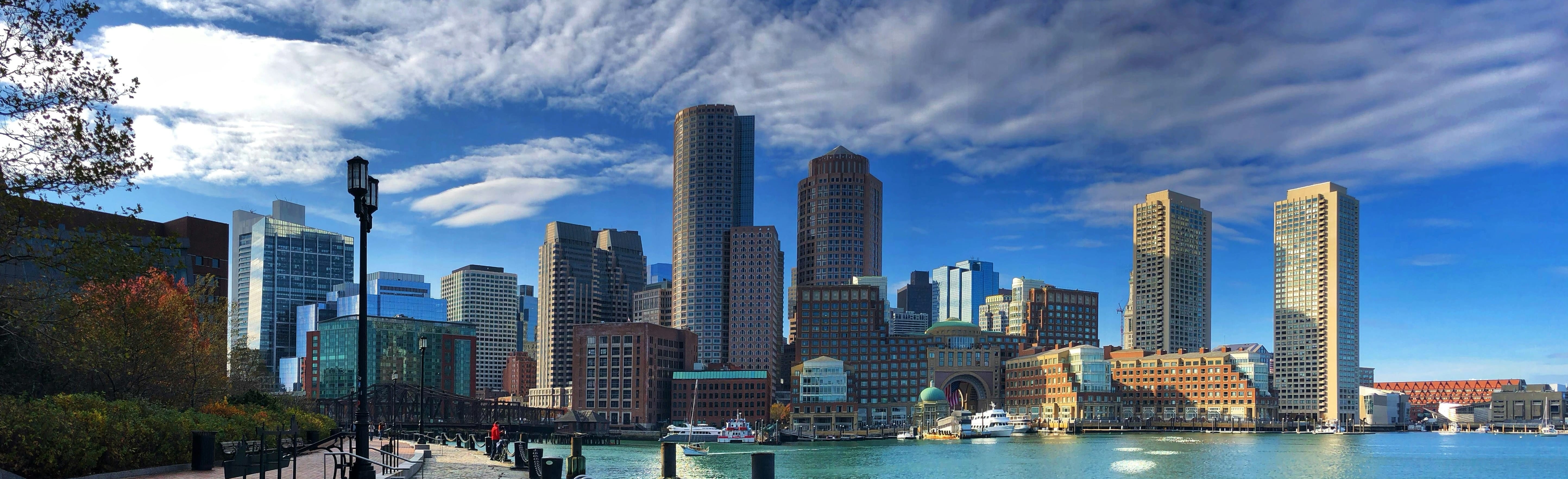 boston skyline view from the water